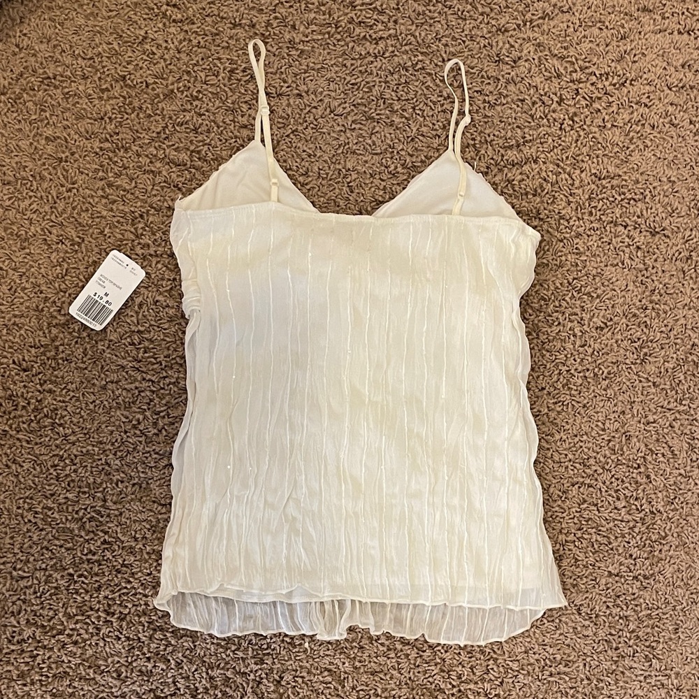 NWT Forever 21 Sparkly Cream Tank with Bow - Picture 2 of 5